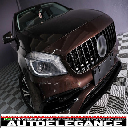 central grille suitable for mercedes a-class w176 restyling (09.2015-2018) a45 gt-r design panamericana all black