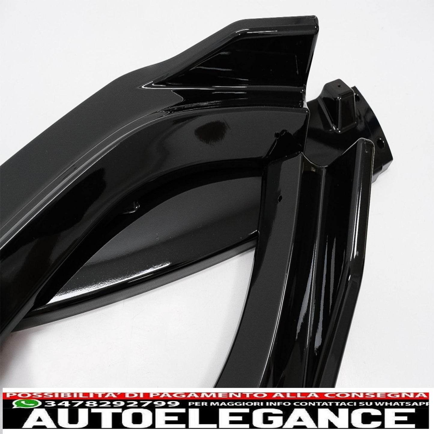 Front bumper additional spoiler suitable for audi a4 b9 8w sedan avant (2016-2018) piano black 