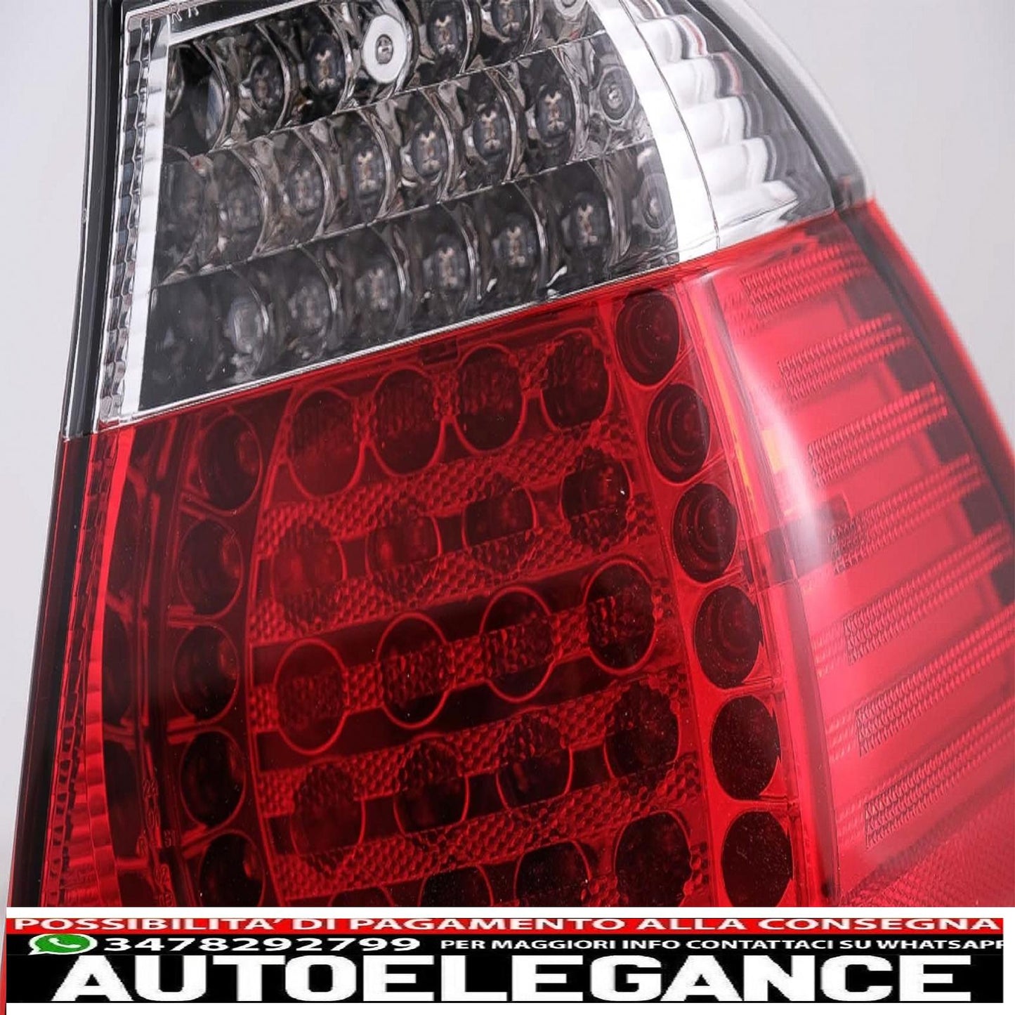 led rear lights suitable for bmw 3 series e46 limousine 4d (09.2001-03.2005) red transparent