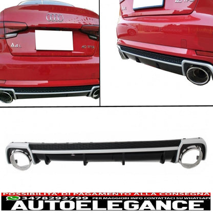 Punte di scarico del diffusore della mantovana del paraurti posteriore adatte per audi a4 b9 8w (2016-2018) berlina avant rs4 design