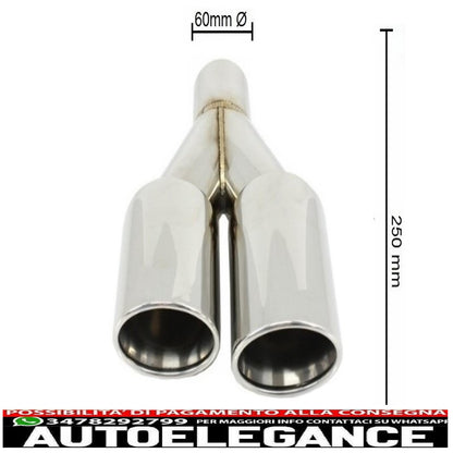 diffusore d'aria a doppia uscita adatto per bmw f10 serie 5 (2011-2017) design m-performance con terminali di scarico m-power cromati