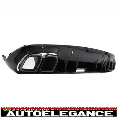 Paraurti anteriore adatto per mercedes classe c c205 a205 coupe cabriolet (2014-2019) con diffusore a mantovana per paraurti posteriore design c63s tutto nero