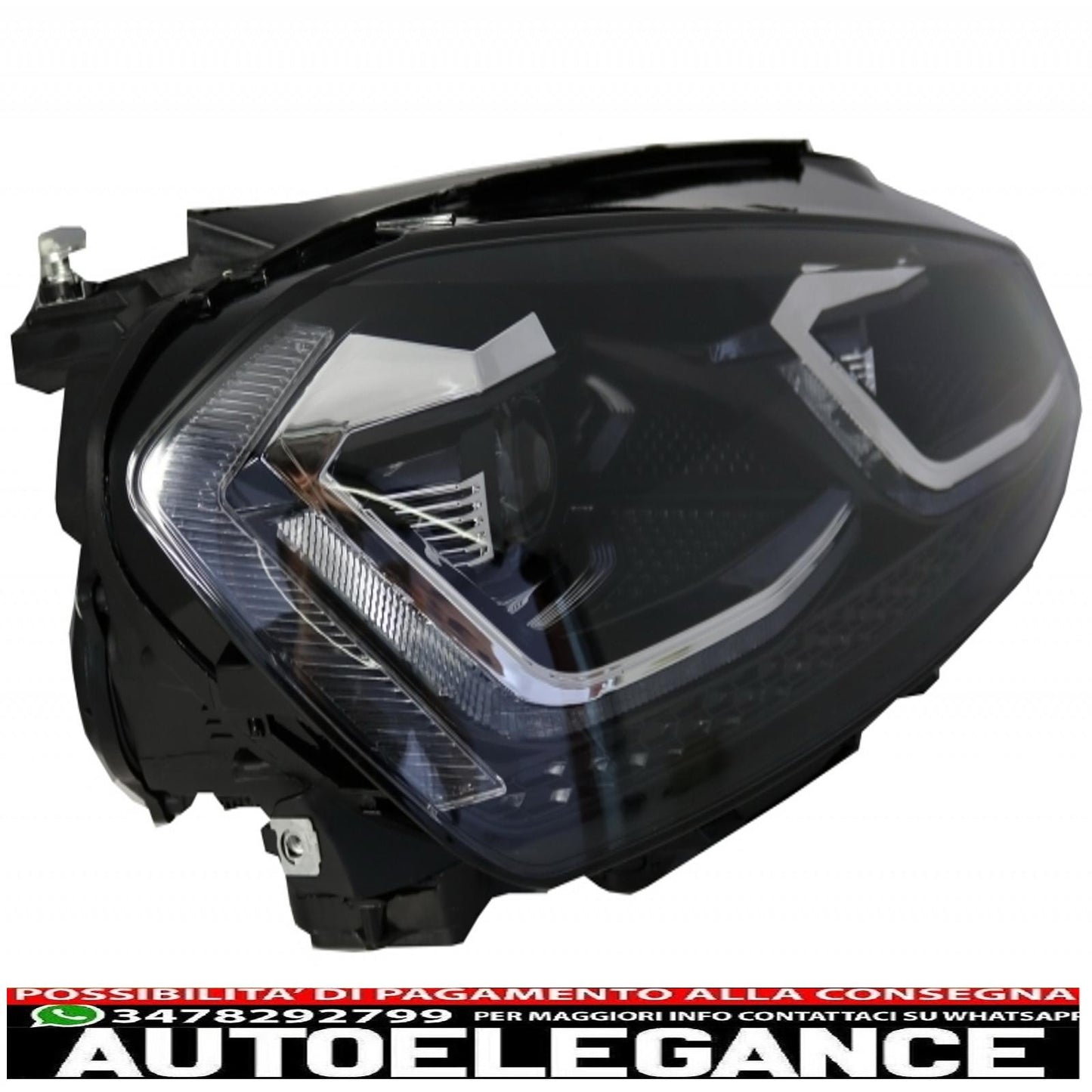 front bumper and bi-xenon look led headlights with sequential dynamic direction indicators suitable for vw golf vii 7 (2013-2017) r-line look