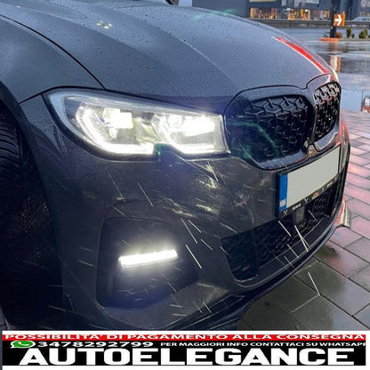 Front Bumper Spoiler Lip Fit For BMW 3 Series G20 Sedan G21 Touring (2018-2022) M Sport Piano Black