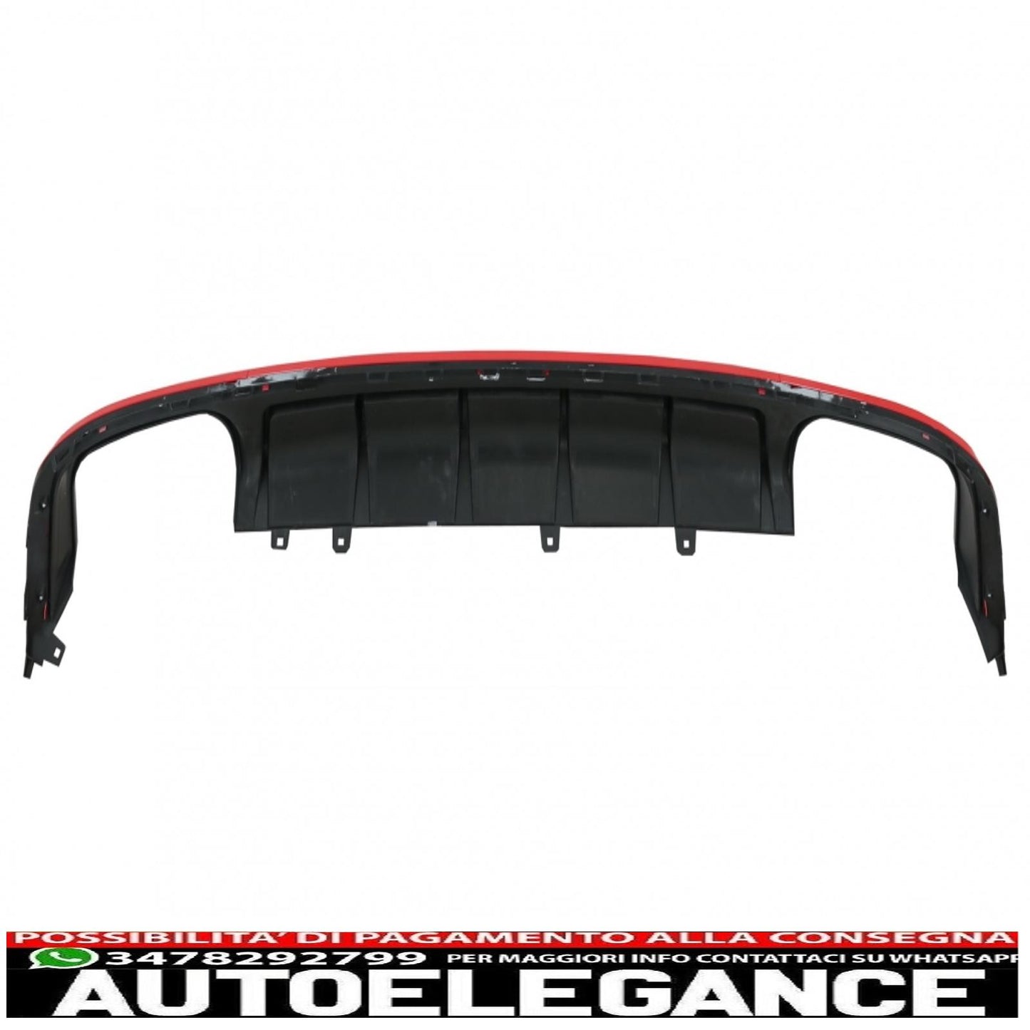 Rear bumper valance diffuser with exhaust tips suitable for audi a6 c8 4k avant sedan (2018-up) red s6 design