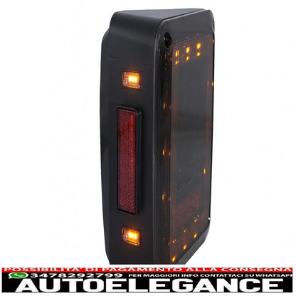 Fanali posteriori full led adatti per jeep wrangler jk (2007-2017) fumé