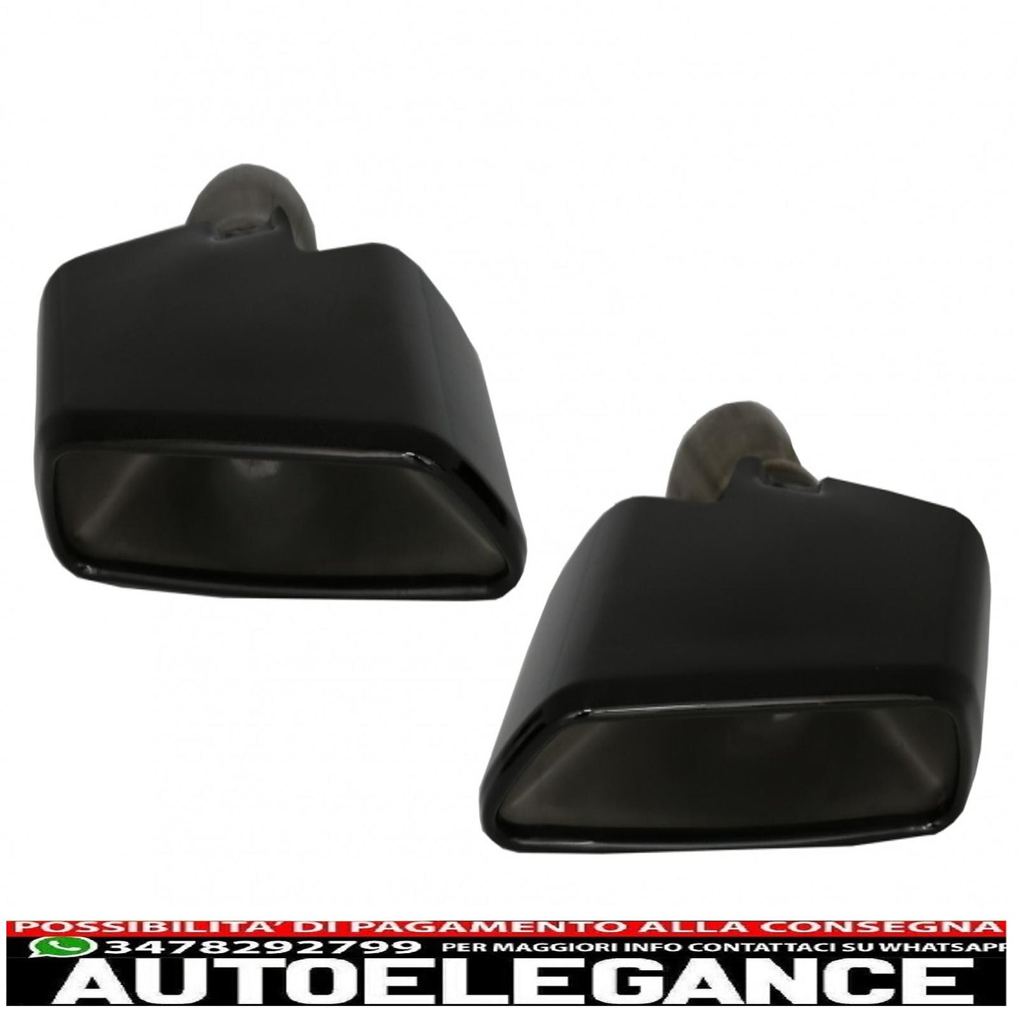 diffusore con terminali di scarico e spoiler anteriore adatto per BMW Serie 5 G30 G31 Limousine Touring (2017-up) 540 m Performance Look Piano Black