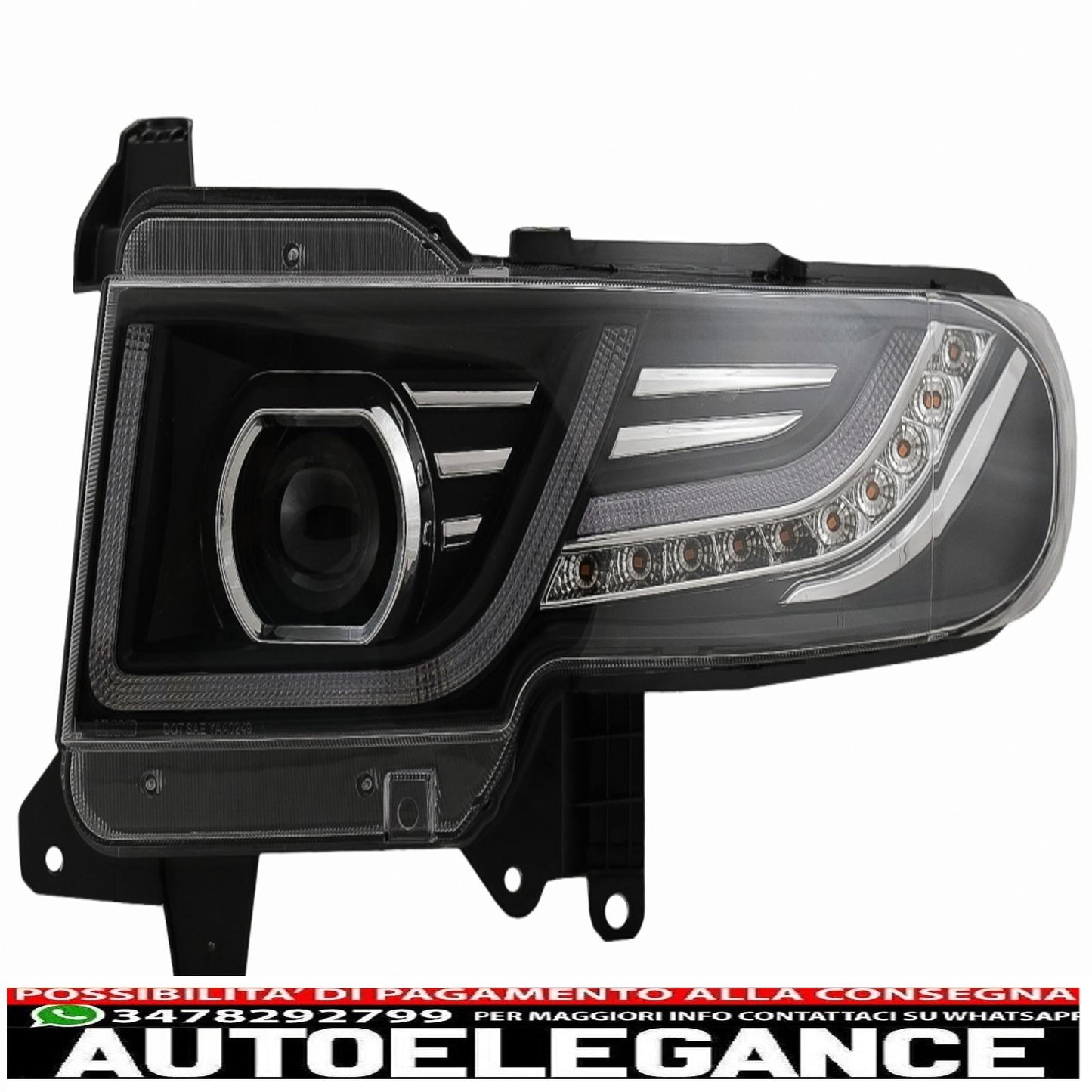 griglia anteriore con fari a led look bi-xeno adatta per toyota fj cruiser xj10 (2007-2015) con indicatori di direzione dinamici