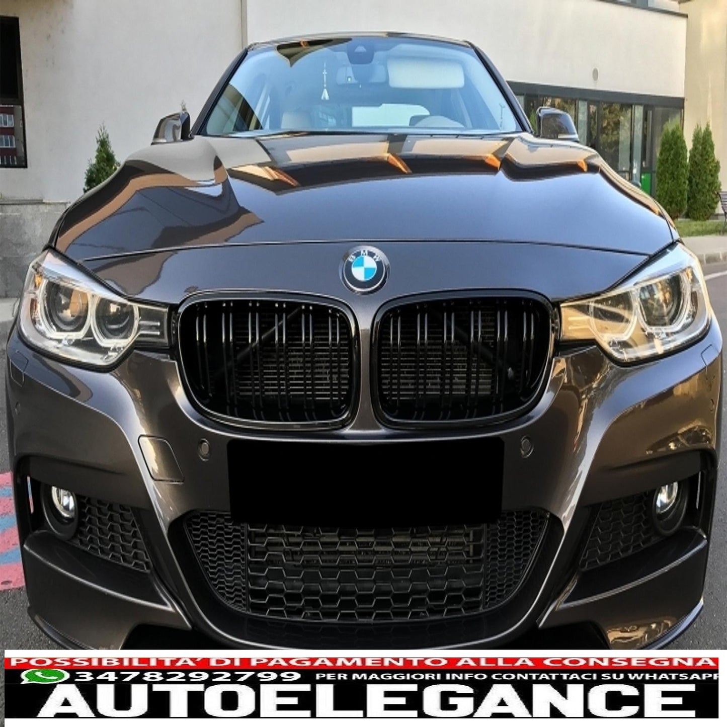 front bumper with fog lamps projectors and spoiler suitable for bmw 3 series f30 f31 sedan touring (2011-2019) m-performance design