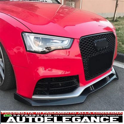Front bumper additional spoiler lip suitable for audi a5 8t rs5 (2008-2016) real carbon 