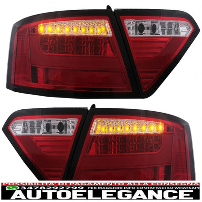 led rear lights suitable for audi a5 8t coupe cabrio sportback (2007-2009) transparent red