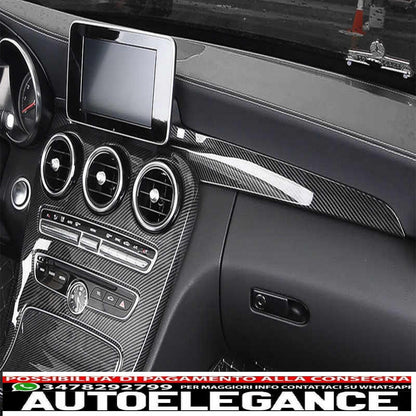 Car Center Console Dashboard Strips Interior Trim Fit For Mercedes C Class W205 (2014-2018) GLC X253 (2015-2018) Carbon Fiber Style Left Hand Drive