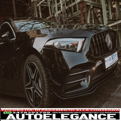 central grille suitable for mercedes a-class w177 hatchback v177 sedan (04.2018-up) gt-r design panamericana black