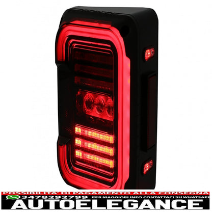 Fanali posteriori full led adatti per jeep wrangler jk (2007-2017) fumé