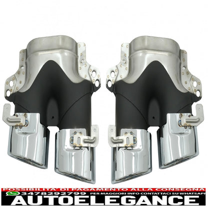diffusore posteriore con terminali di scarico adatto per mercedes classe e w213 sport line (2016-2019) e53 design silver edition