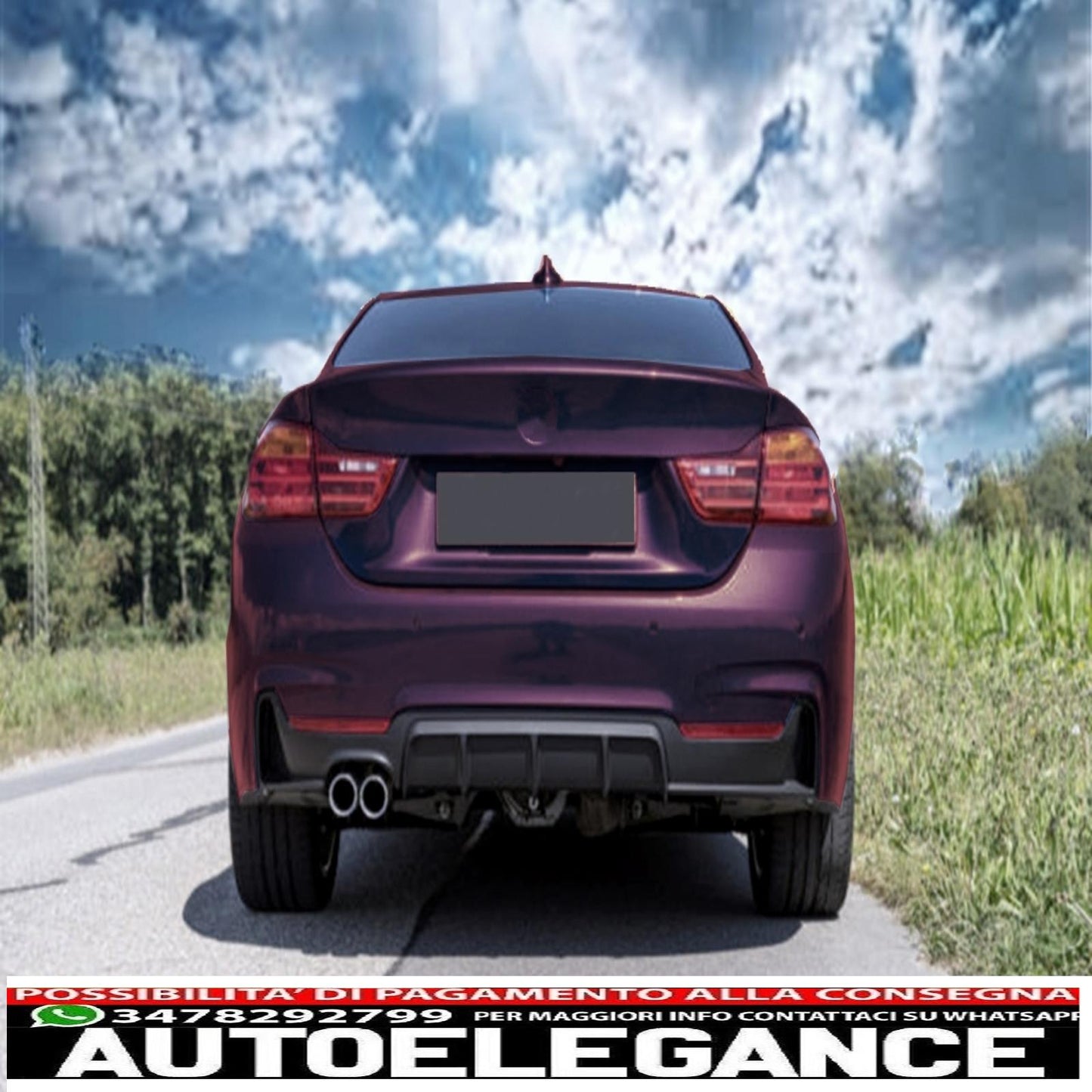 Rear Bumper Diffuser Suitable For BMW 4 Series F32 F33 F36 (2013-2019) Coupe Cabrio M Design Left Double Outlet Black 