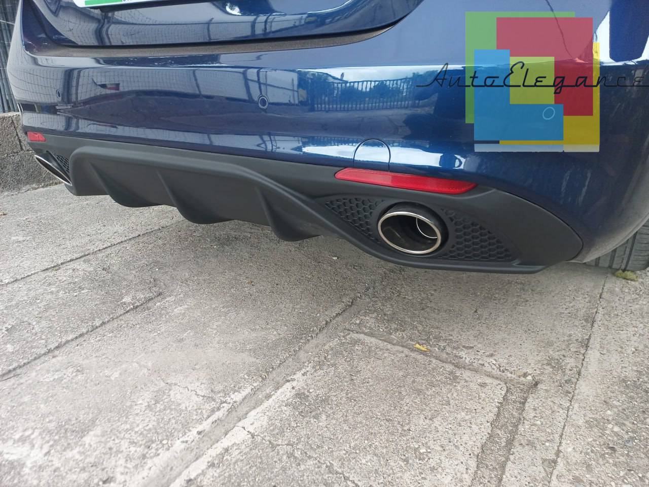 DIFFUSORE ADATTO PER ALFA ROMEO GIULIA LOOK VELOCE OPACO + TERMINALI CROMATI