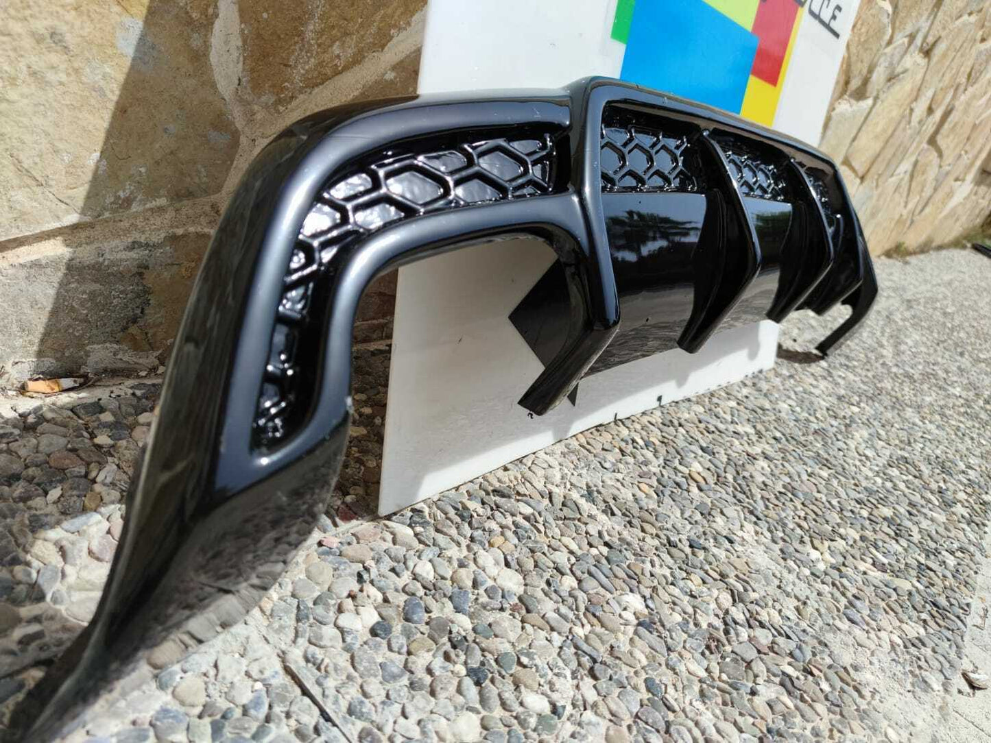 MERCEDES A-CLASS W176 REAR BUMPER DIFFUSER GLOSSY ABS AMG B -