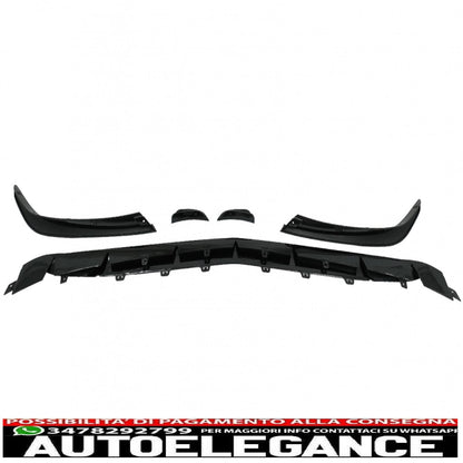 Front bumper lip extension fit for mercedes a class a45 w177 v177 (2018-up) a45s piano black design