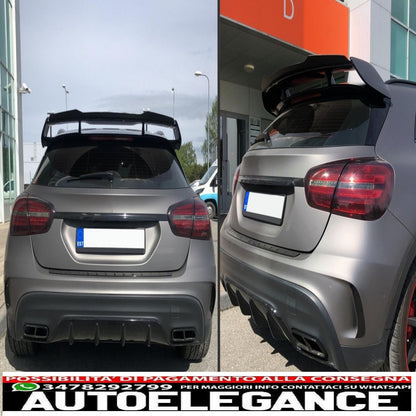 additional lip extension for roof spoiler suitable for mercedes a-class w176 (2012-2018) w177 (2018-up) gla suv x156 (2014-2019) h247 (2020-up) piano black