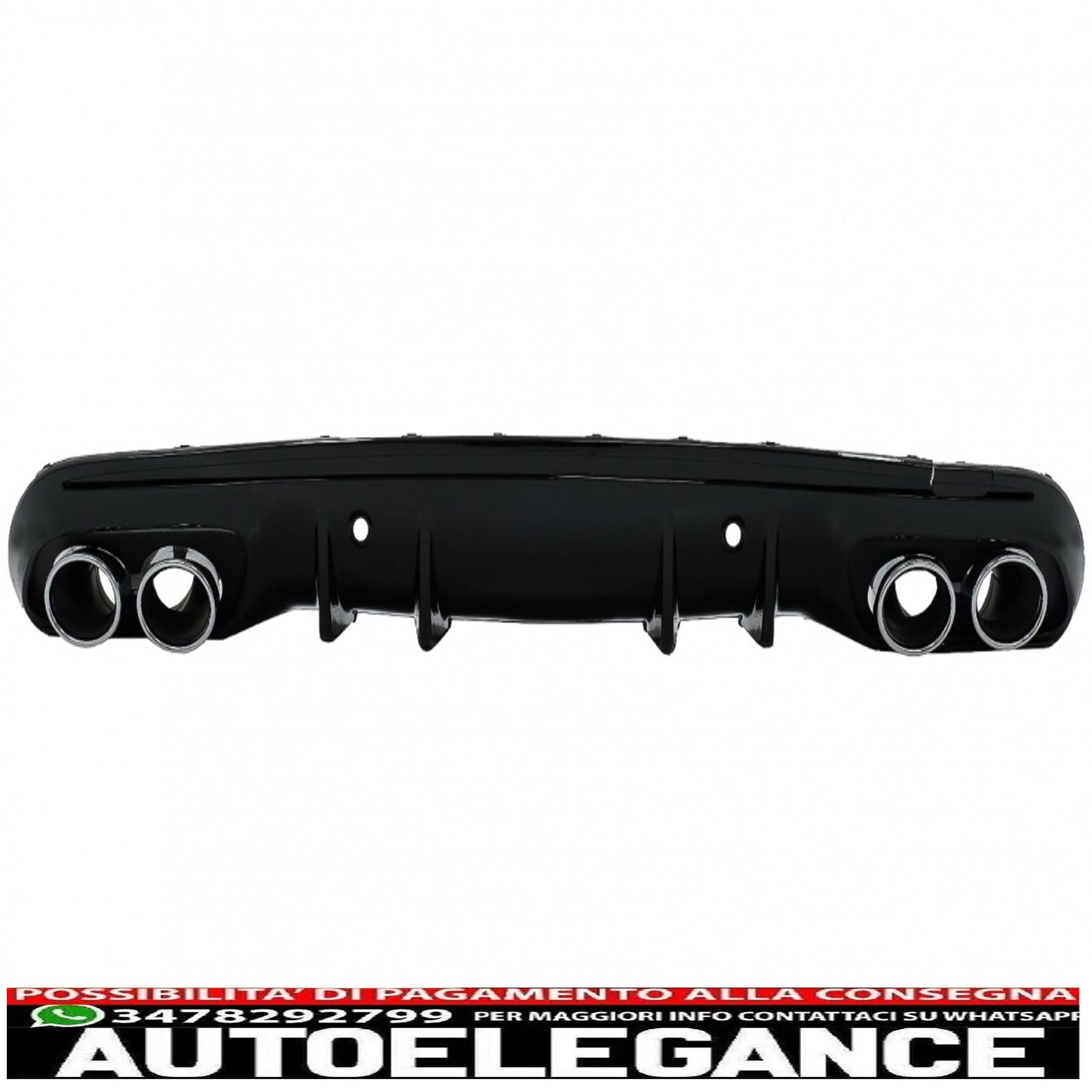 Front bumper suitable for mercedes c class w205 s205 amg sport line (2014-2018) with grille and diffuser chrome exhaust tips design c63