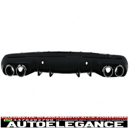 Front bumper suitable for mercedes c class w205 s205 amg sport line (2014-2018) with grille and diffuser chrome exhaust tips design c63