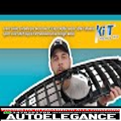 front grille suitable for mercedes c-class w206 sedan s206 t-modell (2021-up) gt-r design panamericana black