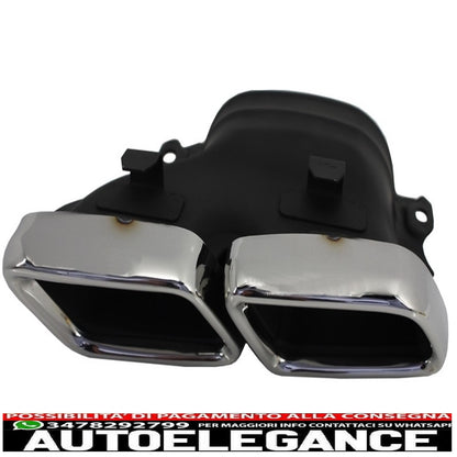 Rear bumper valance diffuser with exhaust tips suitable for mercedes c class c205 a205 coupe cabriolet (2014-2019) c63 edition 1 design black