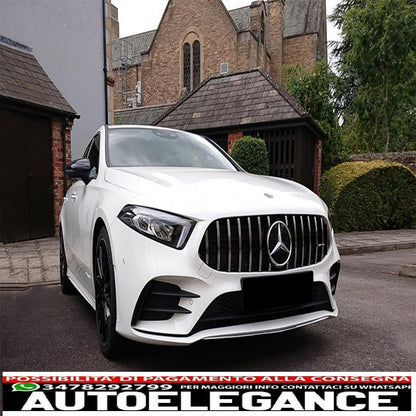 central grille suitable for mercedes a-class w177 hatchback v177 sedan (04.2018-up) gt-r design panamericana black / chrome