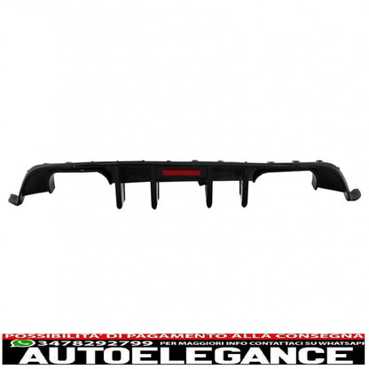 Rear bumper air diffuser with red led reflector fit for vw golf 7.5 (2017-2019) and piano black front bumper lip extension spoiler