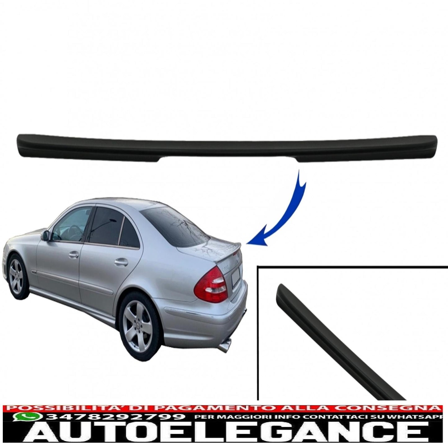 trunk spoiler suitable for mercedes w211 e-class (2002-2009) 