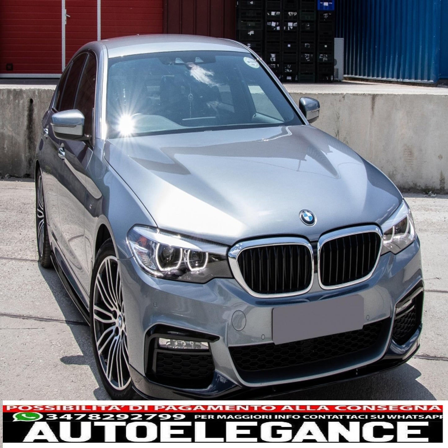 Front Bumper Spoiler Lip Fit For BMW 5 Series G30 Limousine G31 Touring (2017-2019) M Sport Design Piano Black 