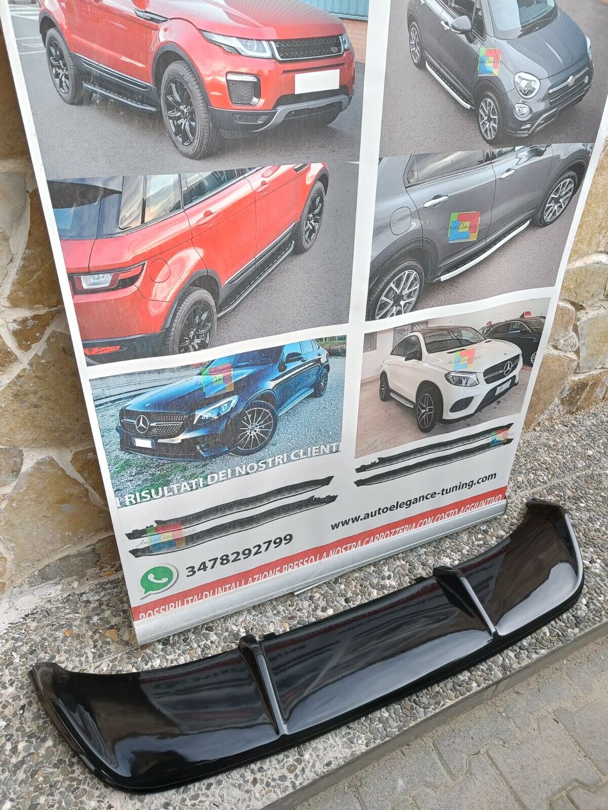 SOTTO PARAURTI POSTERIORE SEAT LEON 5F 2012-2016 DIFFUSORE TUNING ABS NERO FR