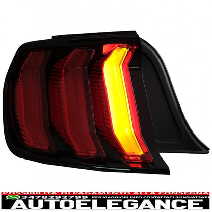 Full LED rear lights suitable for Ford Mustang VI S550 (2015-2019) red with dynamic sequential cornering lights