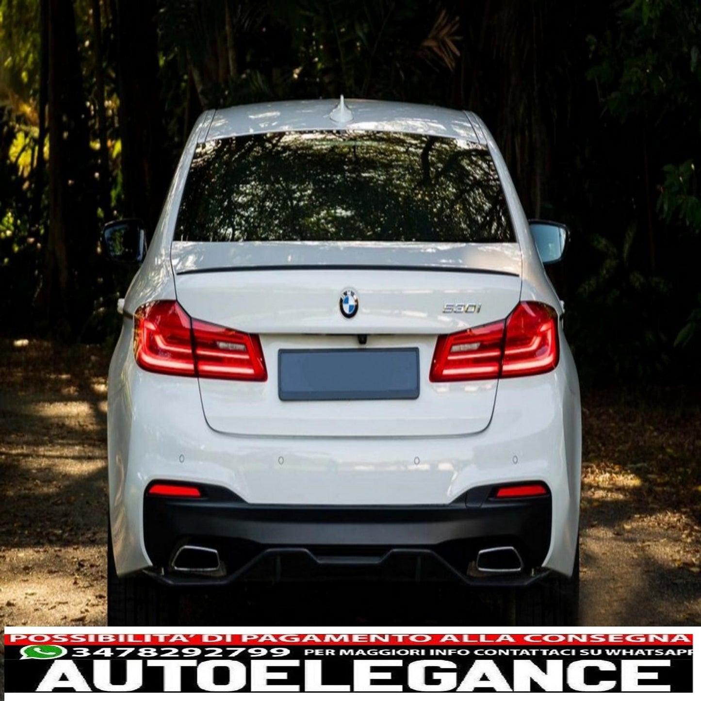 Rear bumper diffuser suitable for bmw 5 series g30 g31 limousine touring (2017-up) m performance design piano black