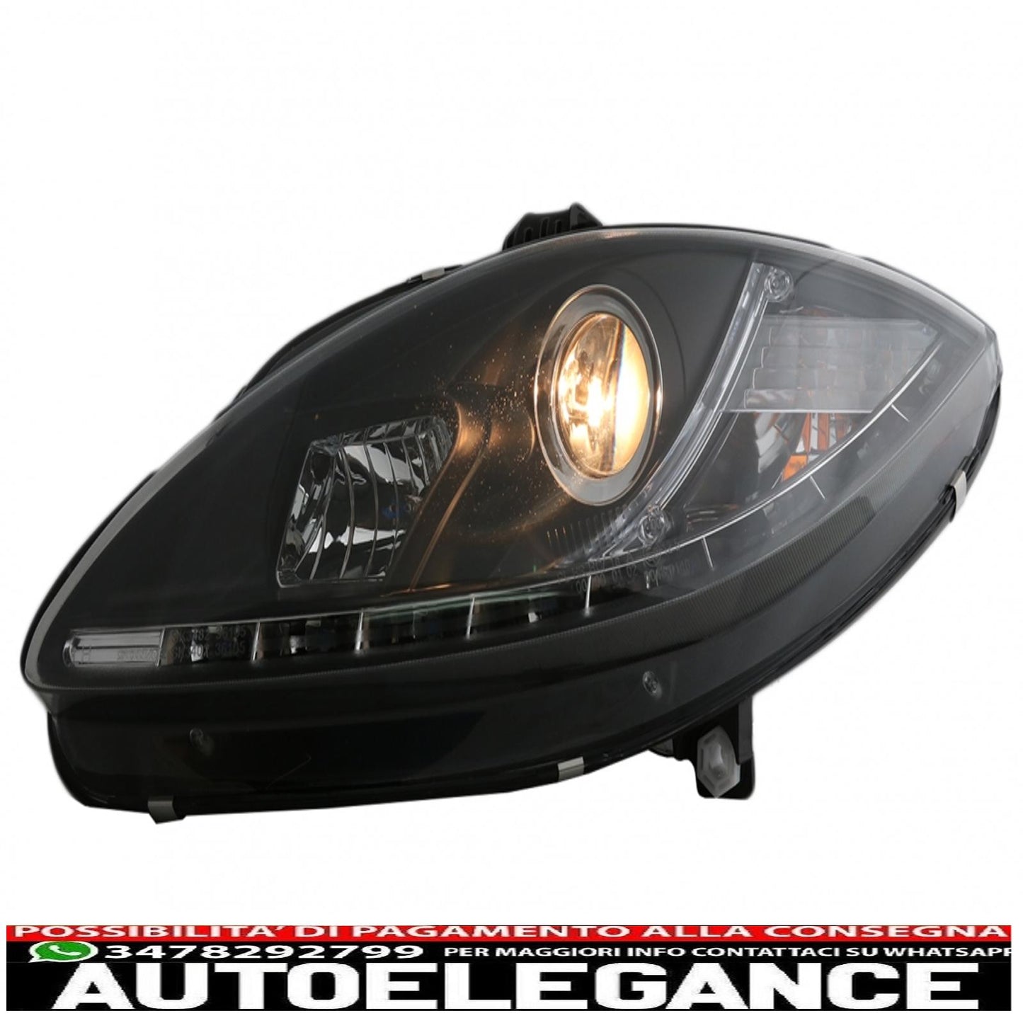 led drl headlights suitable for Seat leon altea toledo (06.2005-2009) black