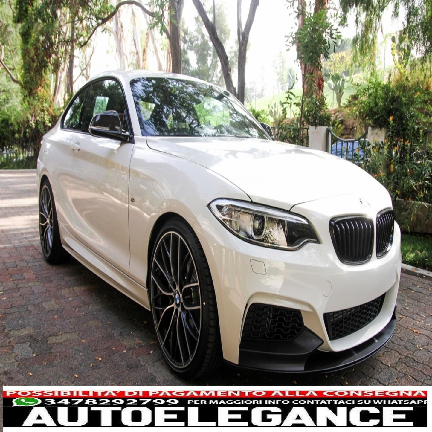 Front bumper spoiler lip suitable for bmw 2 series f22 f23 (2013-) coupe cabrio m-performance design piano black