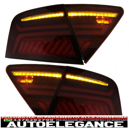 rear lights with led light bar suitable for audi a7 4g (2010-2014) restyling design cherry red smoke