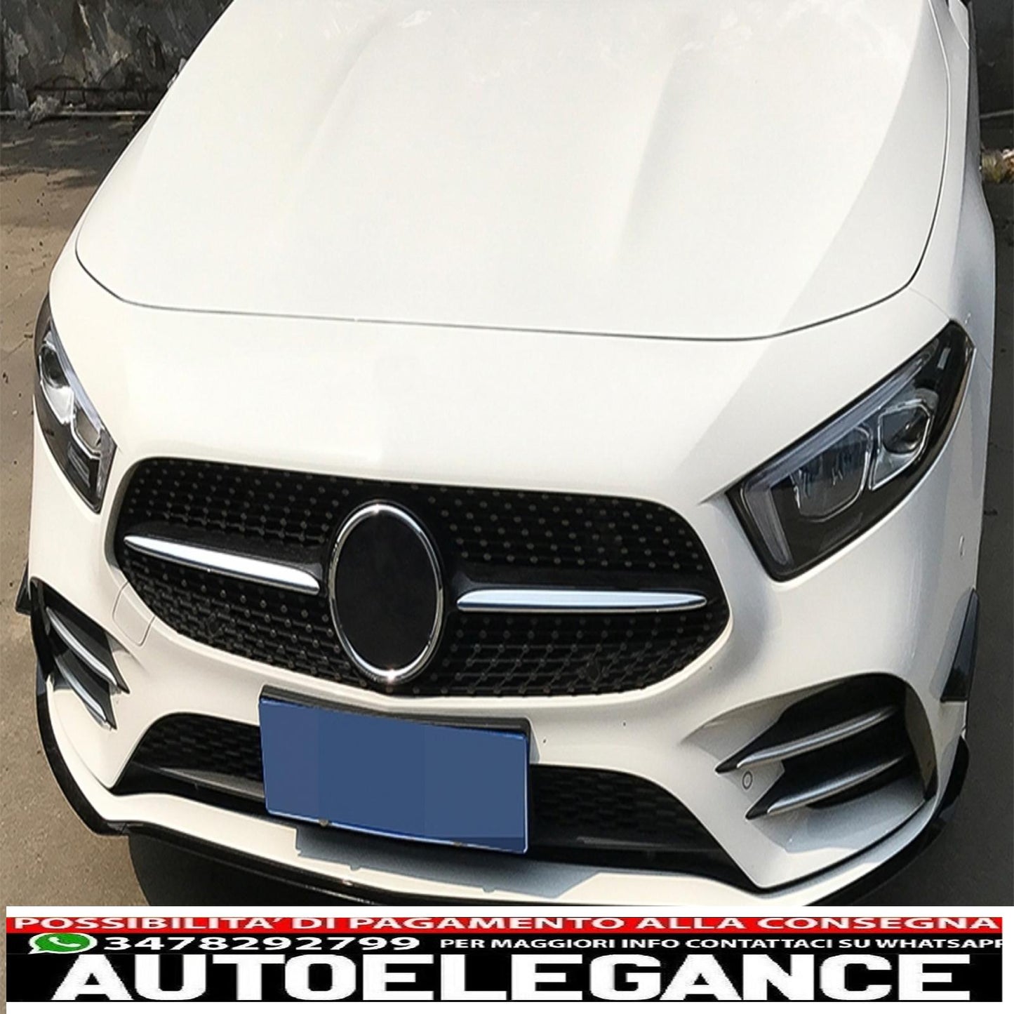 Estensione del labbro del paraurti anteriore adatta per mercedes classe A w177 v177 (04.2018-up) a35 design black edition