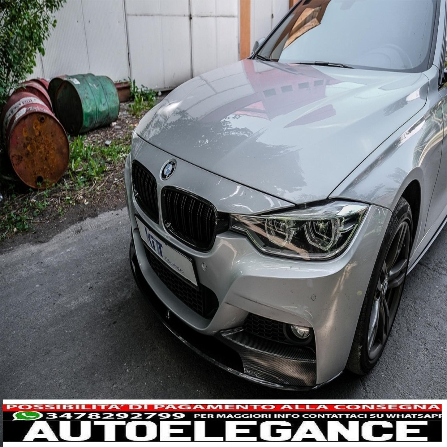 Front bumper spoiler splitter suitable for bmw 3 series f30 f31 (2011-2019) m-performance carbon film covering 