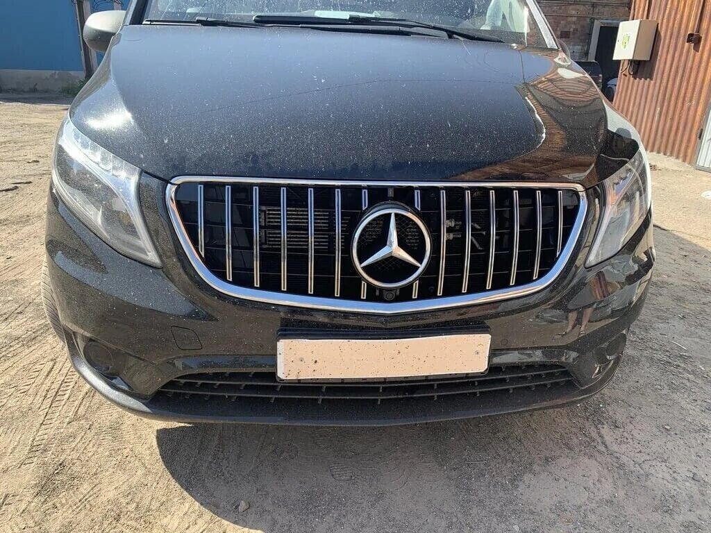 FRONT GRILLE FOR MERCEDES VITO W447 2014-2019 GT LOOK CHROME WITH MESH