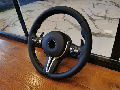 VOLANTE ADATTO PER BMW SERIE 5 F10 F11 2010+ LOOK M5 IN PELLE NERO OPACO