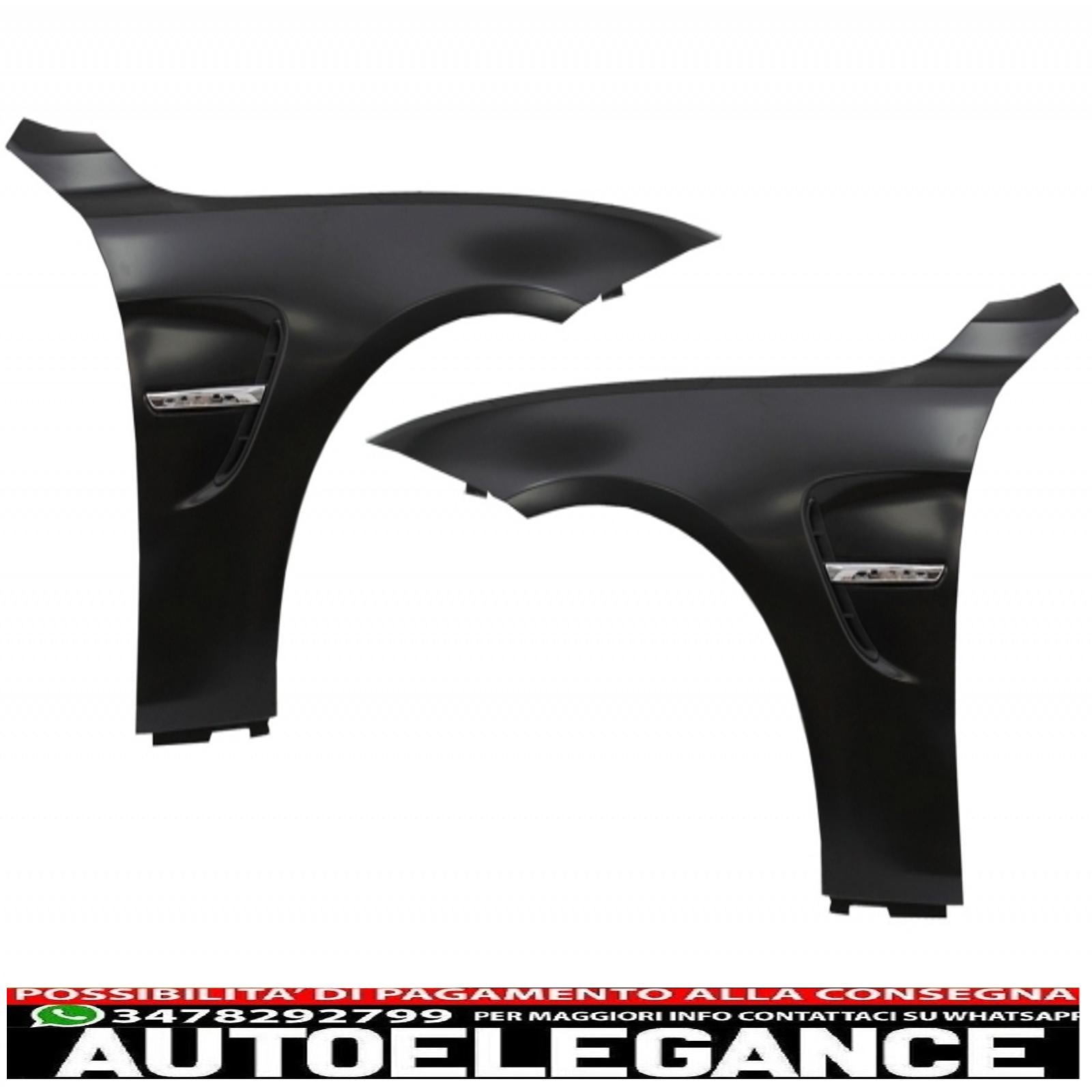 cofano cofano con parafanghi anteriori nero cromato adatto a bmw serie 4 f32 f33 f36 (2011-2019) m4 gts look AUTOELEGANCERICAMBI