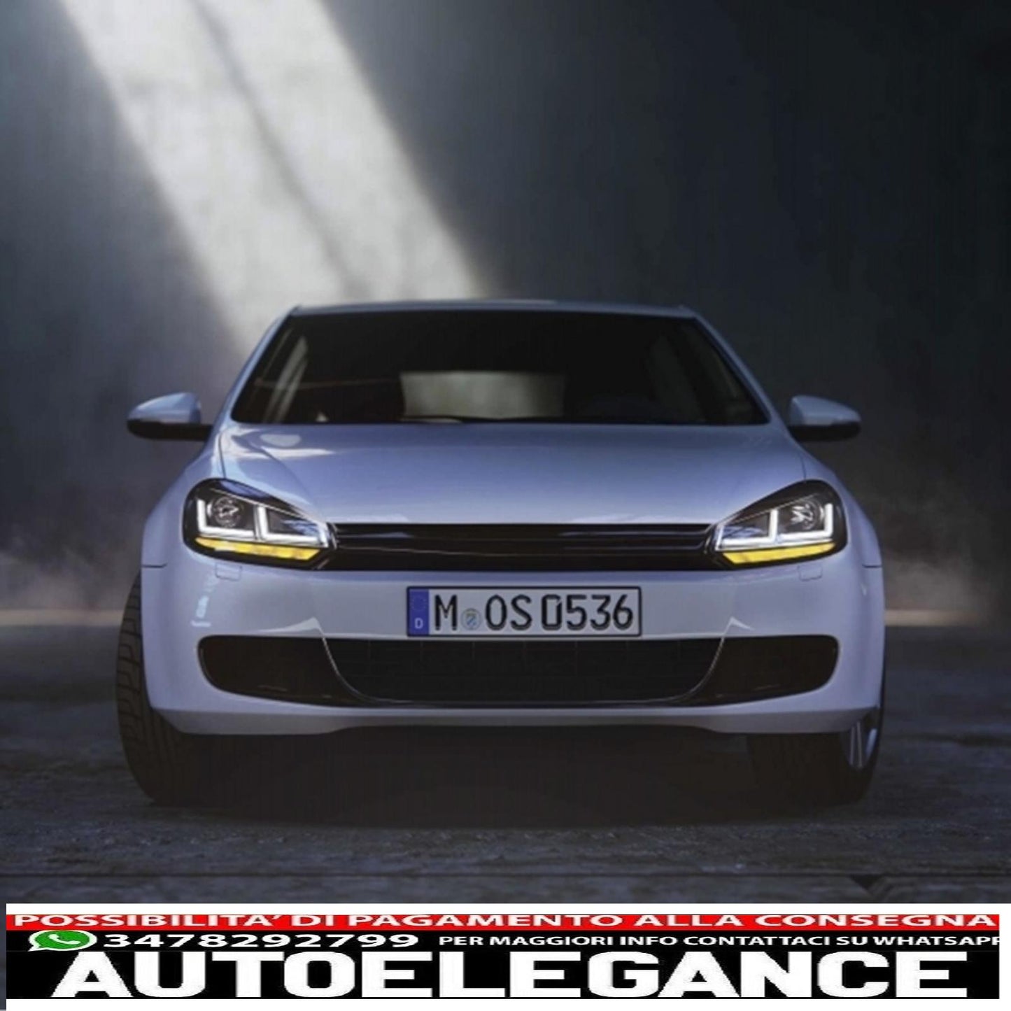 griglia anteriore adatta per vw golf vi (2008-2012) con fari allo xeno osram led luci di svolta sequenziali dinamiche design r20