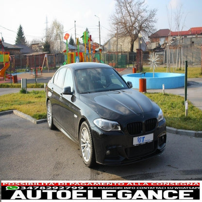 pacchetto diffusore d'aria e spoiler paraurti anteriore adatto per BMW F10 F11 Serie 5 (2011-2017) design M-Performance