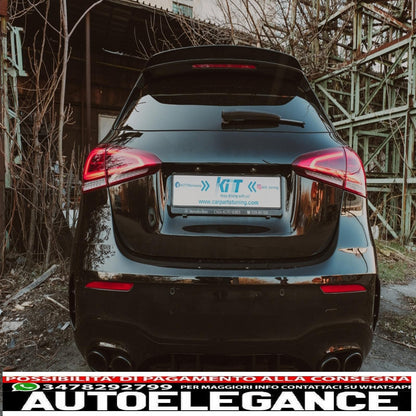 Alette paraurti posteriori flics alette laterali adatte per mercedes classe a w177 (04.2018-up) hatchback a35 design black edition AUTOELEGANCERICAMBI