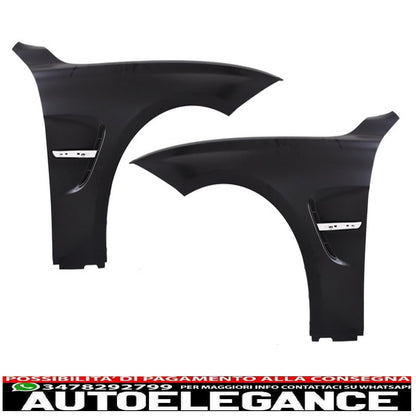 cofano cofano con parafanghi anteriori nero cromato adatto a bmw serie 3 f30 f31 (2011-2019) m3 gts look AUTOELEGANCERICAMBI