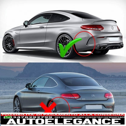Rear bumper valance diffuser suitable for mercedes c class c205 a205 coupe cabriolet (2014-2019) design c63