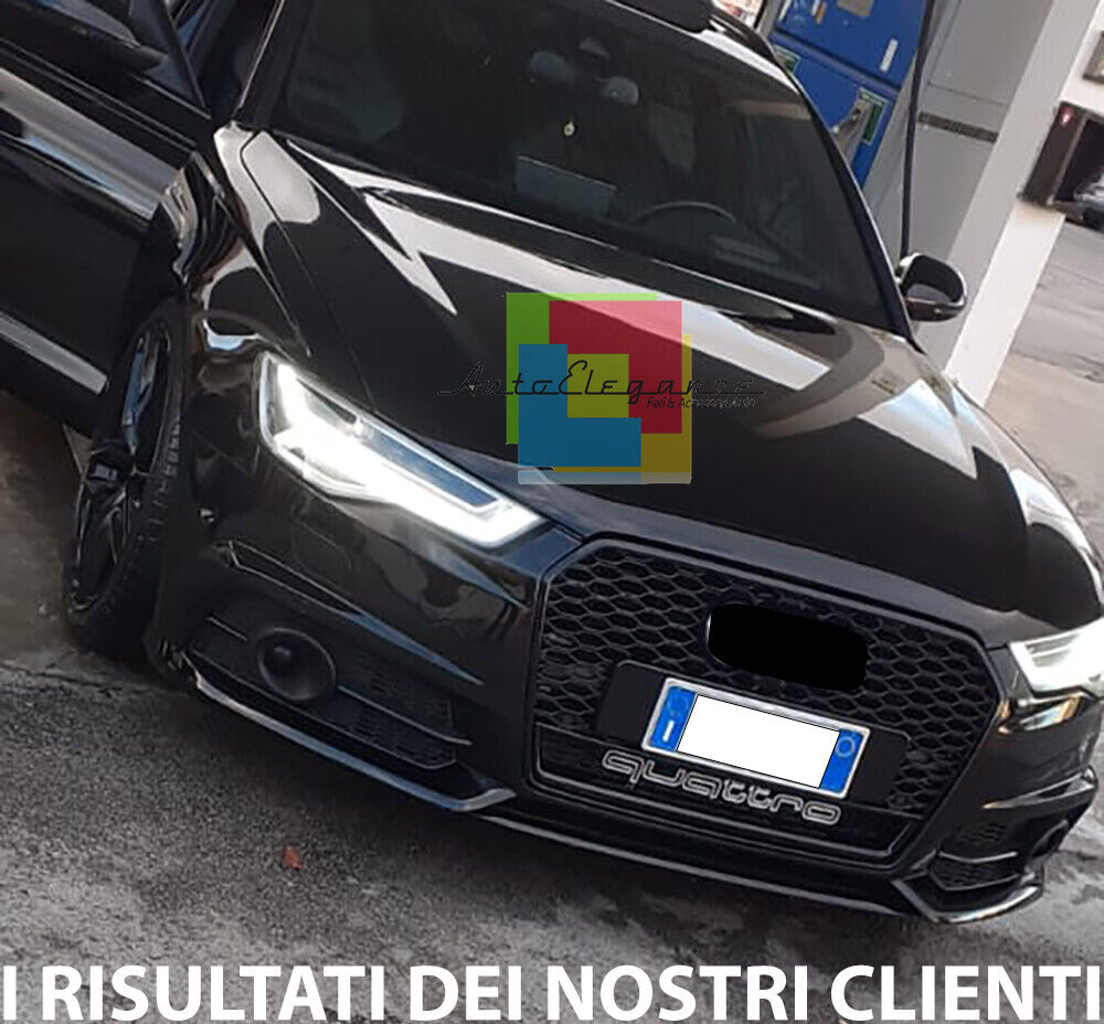 GRIGLIA ANTERIORE ADATTA PER AUDI A6 4G C7 2015-2018 LOOK RS6 QUATTRO NERA