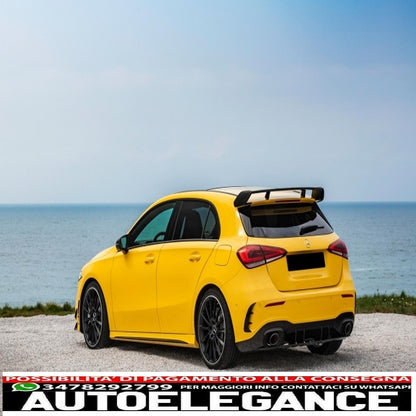 Trunk Lid Spoiler Fit For Mercedes A-Class W177 Hatchback Se (2018-up) A45 Design Piano Black